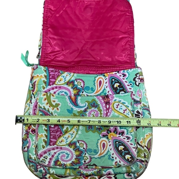 Vera Bradley Mailbag Tutti-Frutti Paisley Print Bag Crossbody Green Multicolored - Picture 7 of 8